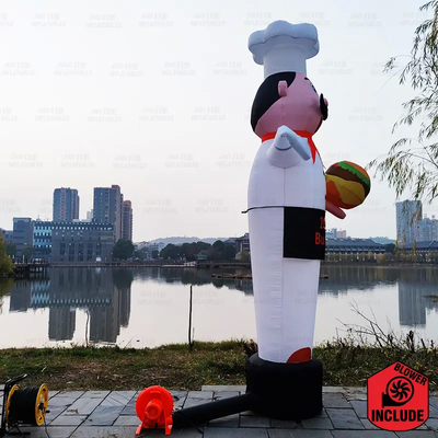 거대식품 큰 팽창 요리사 공중 댄서 팽창 공중 흔들기 손 인형 만화 팽창 풍선