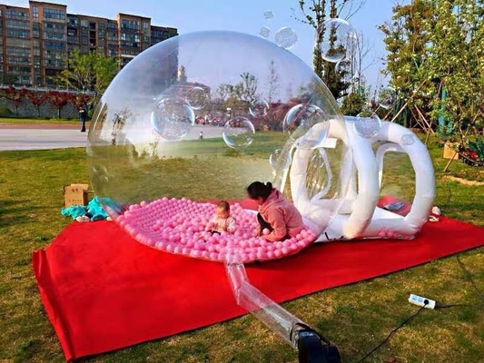 CE 승인 블로어 공기 펌프 투명한 PVC 물질 아이들이 거품 풍선 집을 재생