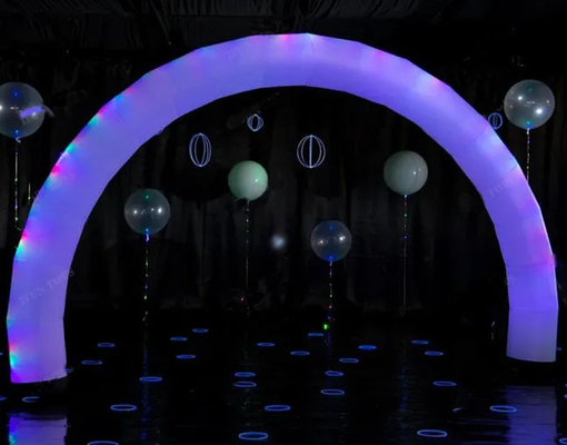 이벤트 광고용 RGB LED 조명으로 팽창 가능한 야외 백색 아치 팽창 가능한 라인보우 LED 아치