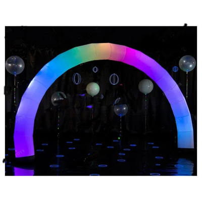 이벤트 광고용 RGB LED 조명으로 팽창 가능한 야외 백색 아치 팽창 가능한 라인보우 LED 아치