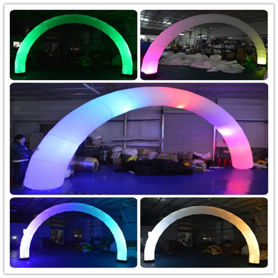 이벤트 광고용 RGB LED 조명으로 팽창 가능한 야외 백색 아치 팽창 가능한 라인보우 LED 아치